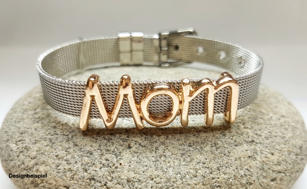Schriftzug "Mom" Schieber für Mesh Armbänder